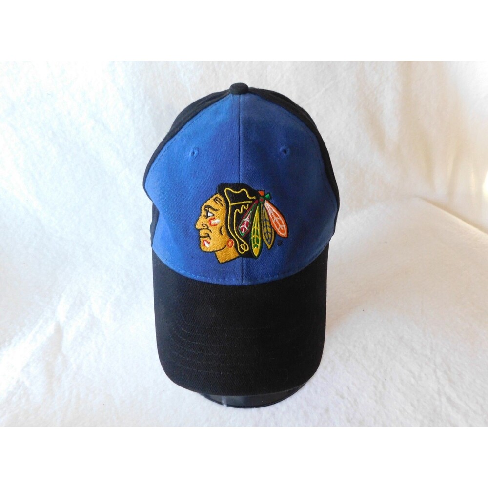 Chicago Blackhawks Pepsi Kick10 Adjustable Hat Cap Blue Black NHL